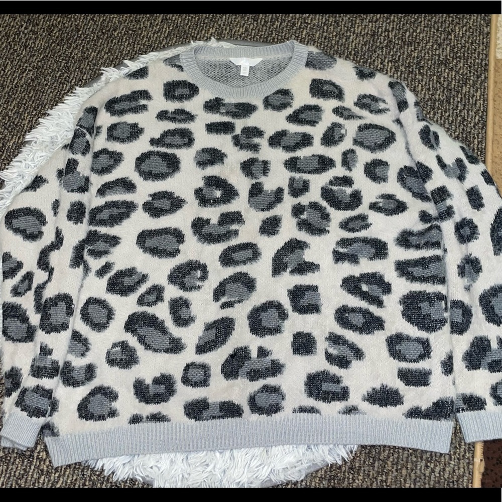 Cheetah Print Grey And Black Sweater